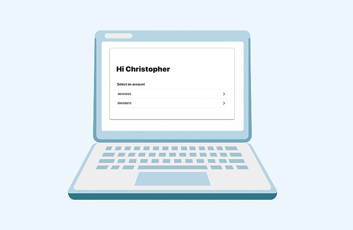 laptop with account screen