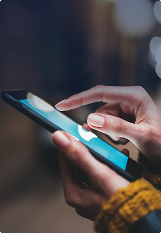 Woman scrolling on mobile phone