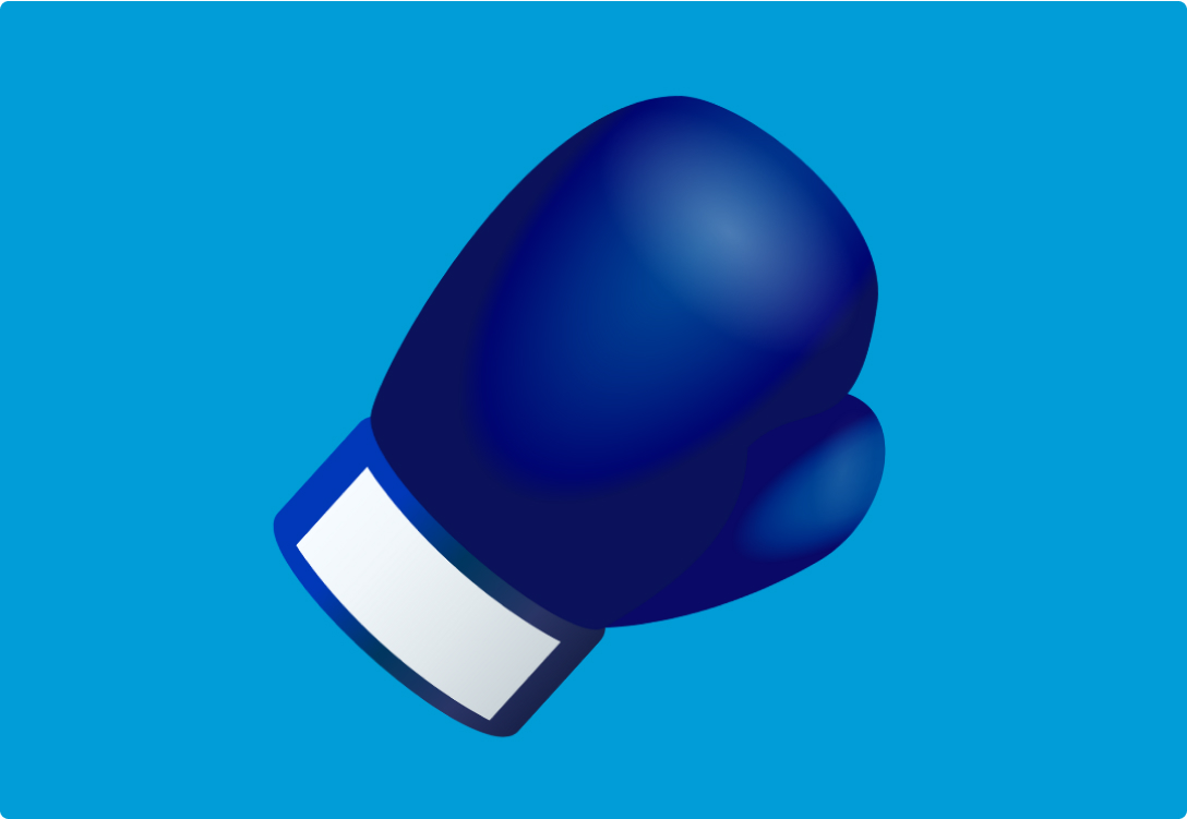 Emoji of a Boxing Glove on a blue background