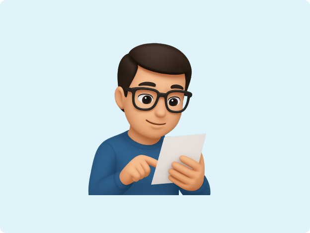 A 3d emoji of a man reading his bill