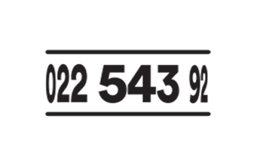 Icon of the number 022 543 92