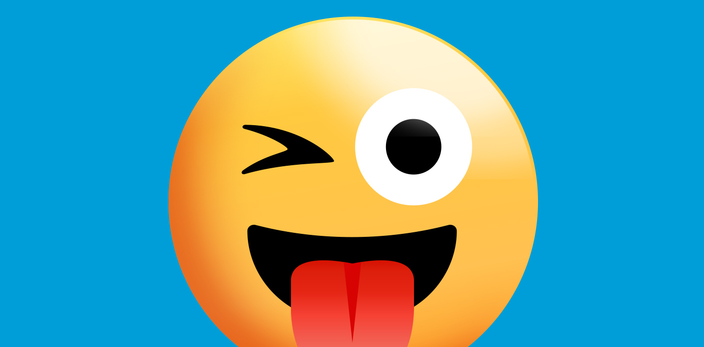Emoji of face with tongue sticking out and winking